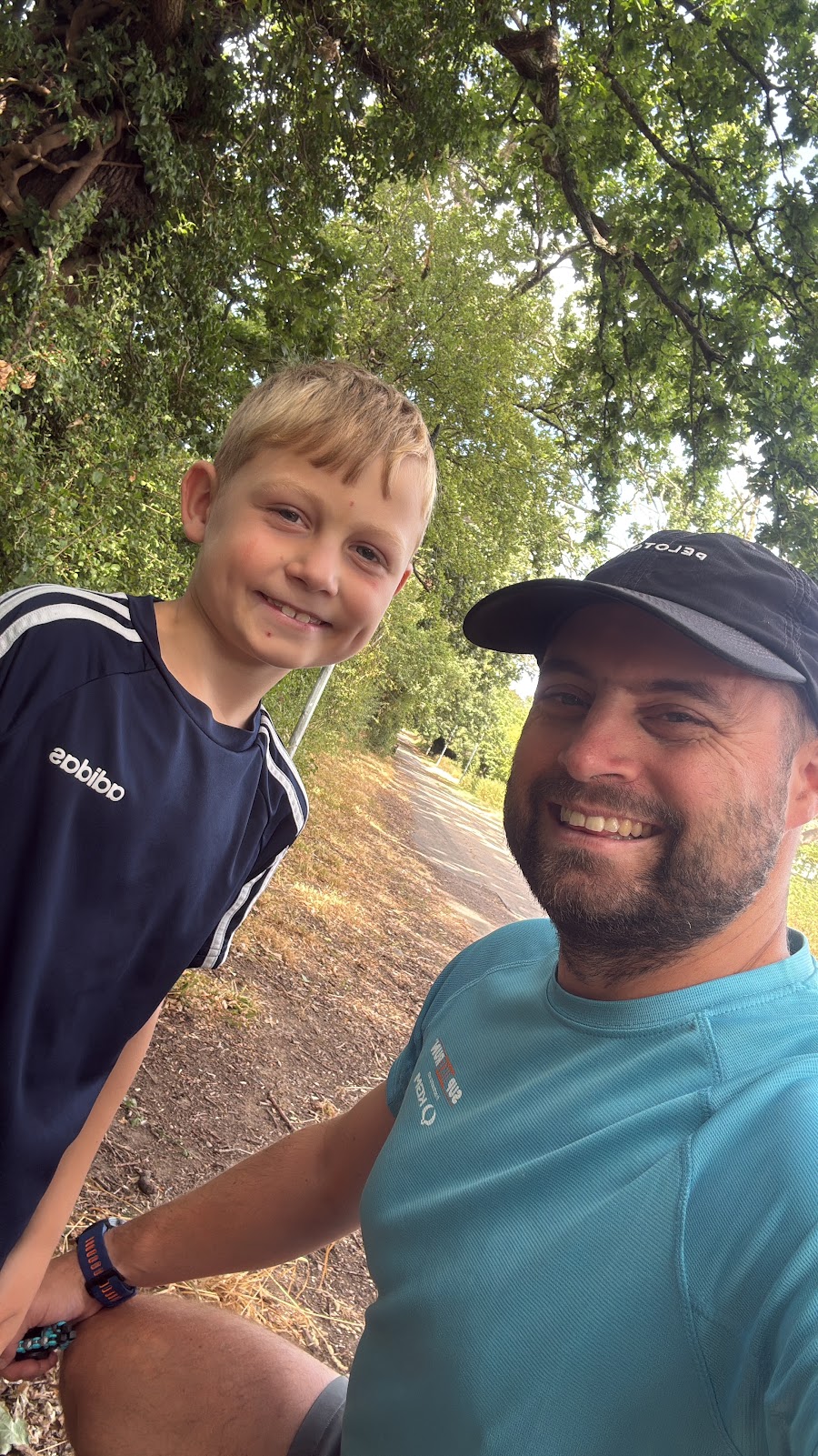 Out for a walk without the sling during the third week of recovery