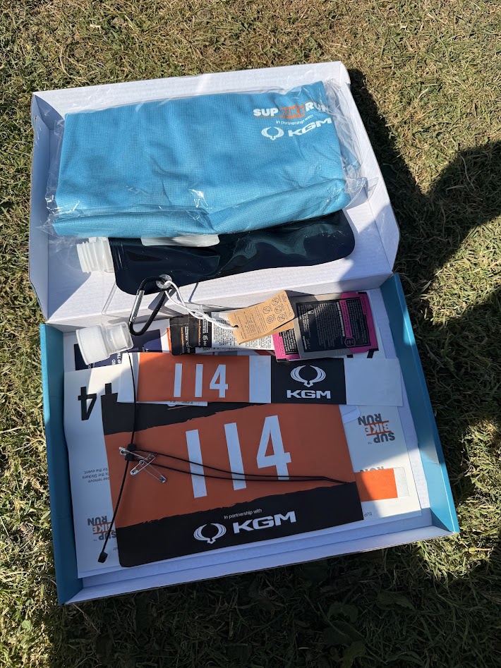 Race pack ready for the SUP Bike Run event in Devon
